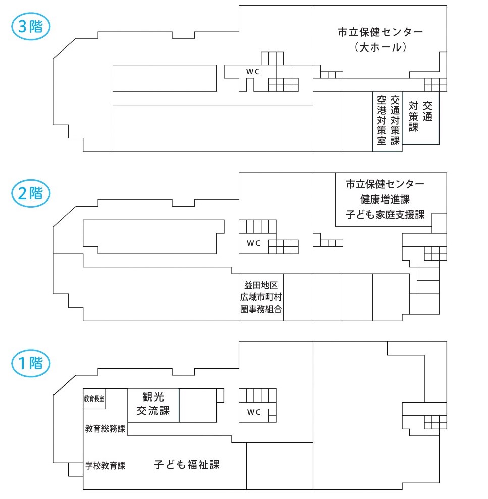 駅前ビルEAGAの1階・2階・3階の見取り図の画像