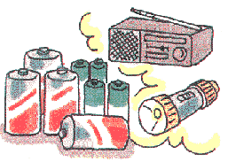電池の予備を用意するイメージのイラスト
