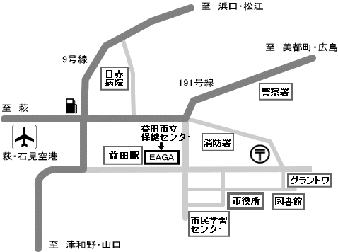 益田市立保健センターの周辺図の画像