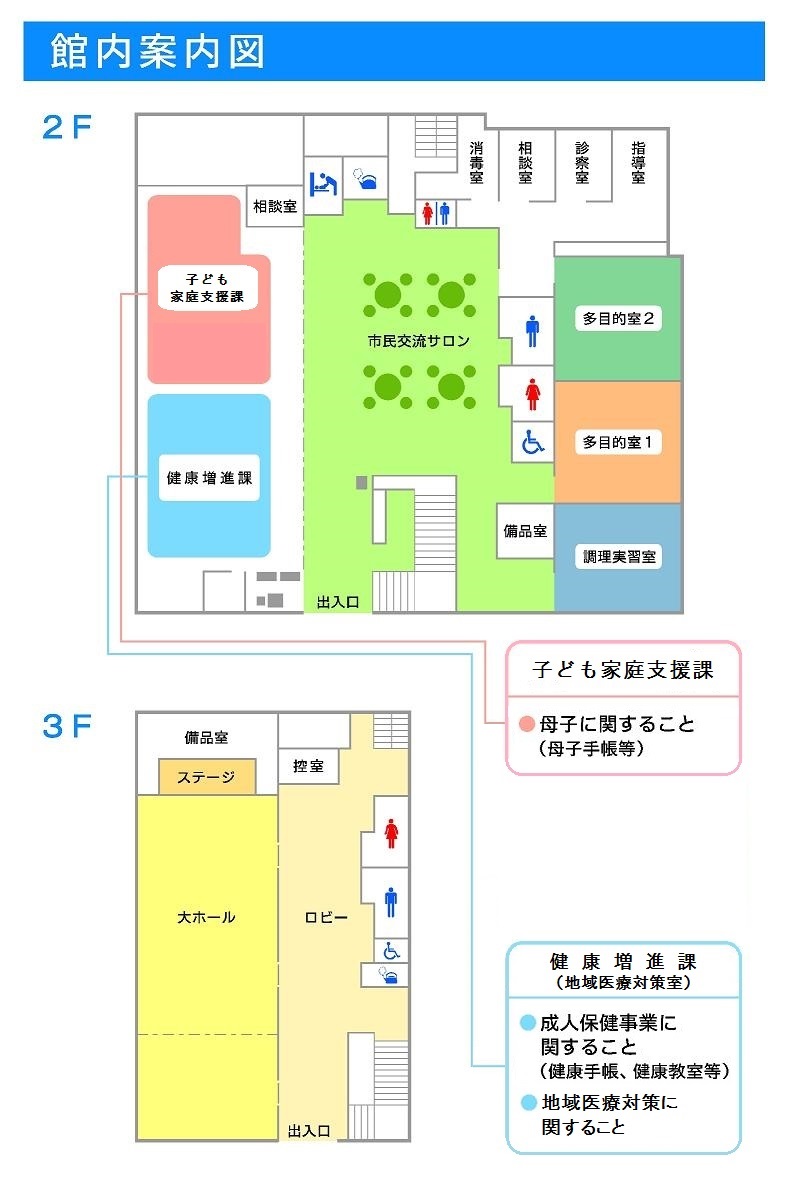 益田市立保健センターのフロアガイドの画像