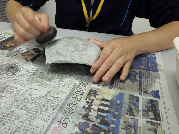 拓本作業の様子